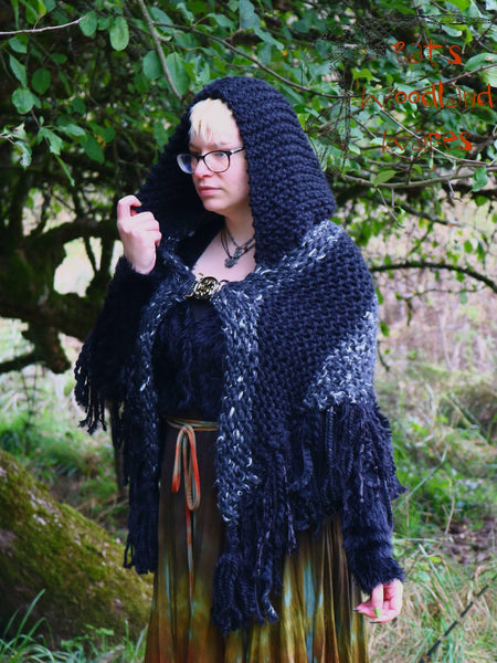 Hooded Fringe Shawl - Misfortune