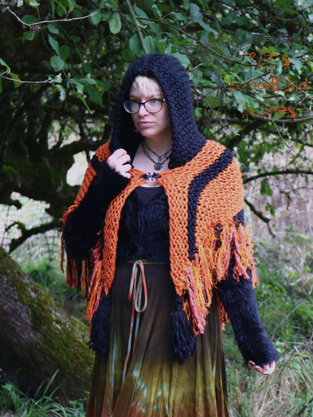 Hooded Fringe Shawl - Hallows Hollow