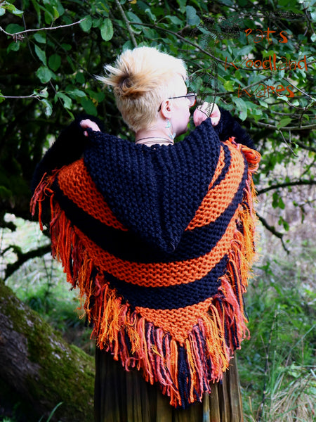 Hooded Fringe Shawl - Hallows Hollow