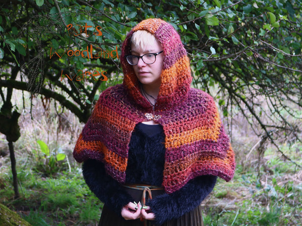 Hooded Capelet - Golden Sunset