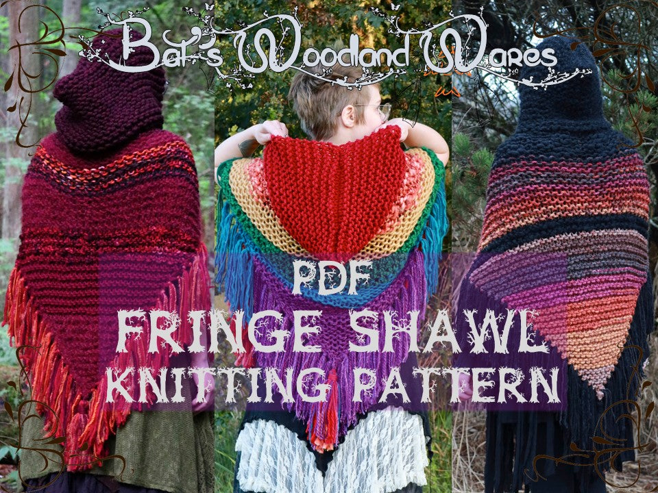 PDF - Fringe Shawl Knitting Pattern (Instant Download)