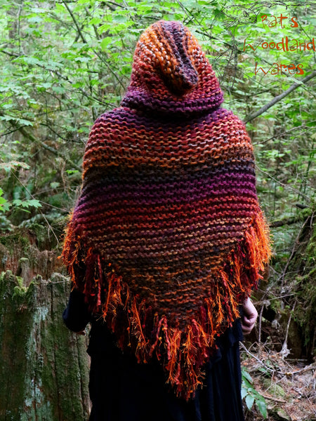 Hooded Fringe Shawl - Broom Rider