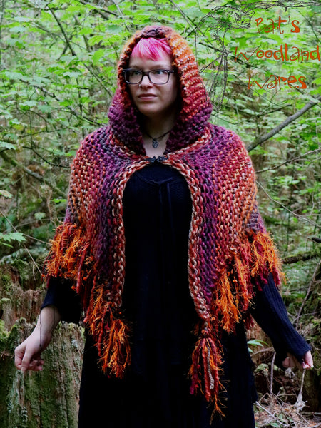 Hooded Fringe Shawl - Broom Rider