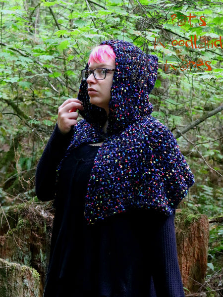 Hooded Capelet - Vortex (vegan)