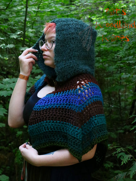 Hooded Capelet - Earth Hoarder (vegan)