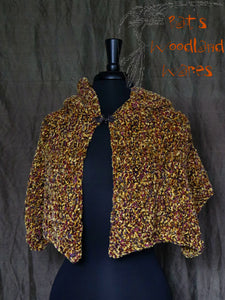 Hooded Capelet - Cheetah (vegan)