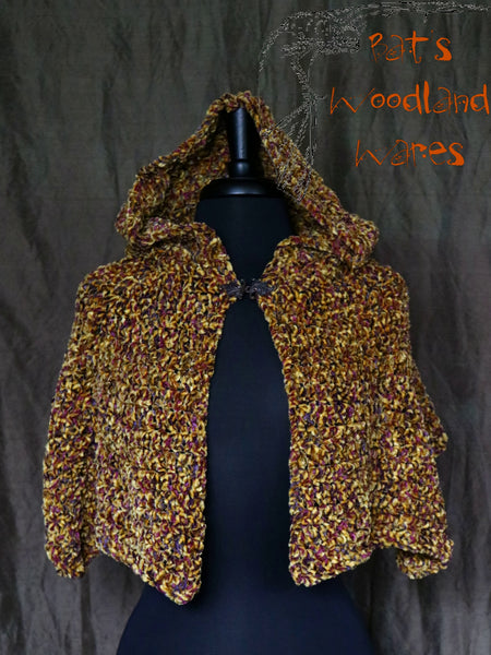 Hooded Capelet - Cheetah (vegan)