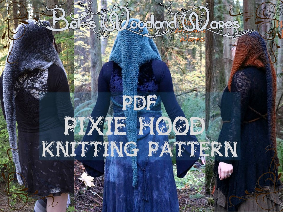 PDF - Pixie Hood Knitting Pattern (Instant Download)