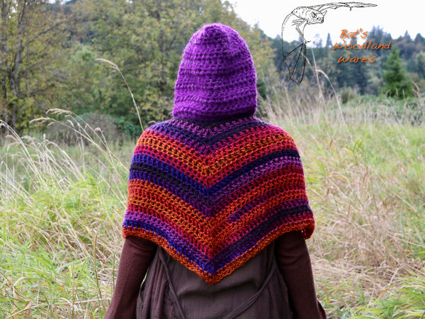 Hooded Capelet - Rainbow Witch