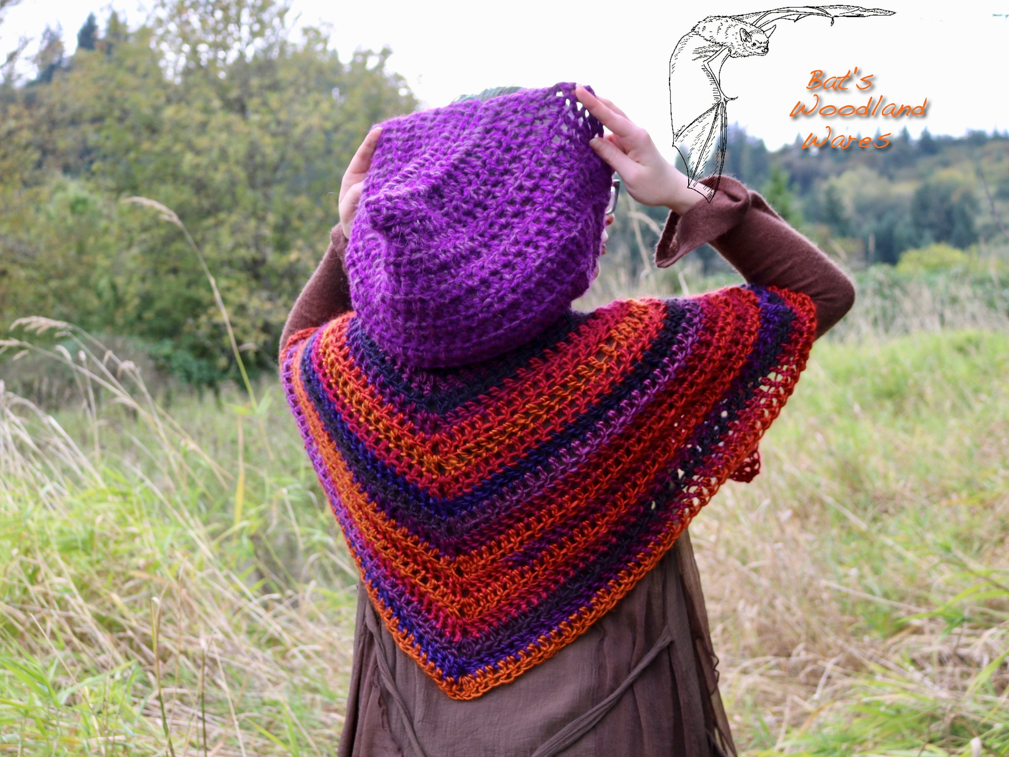 Hooded Capelet - Rainbow Witch